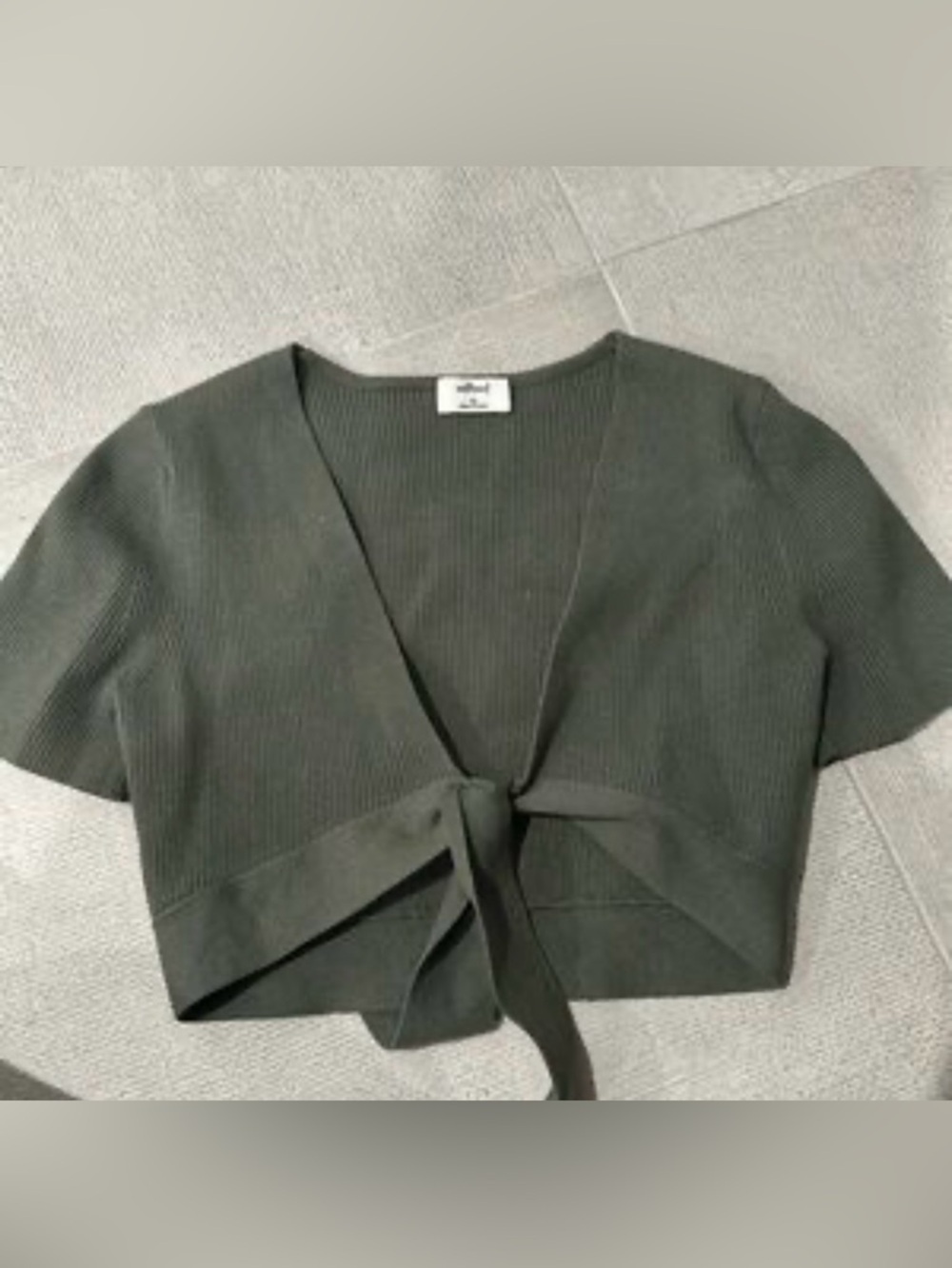 Wilfred Olive Green Cropped Tie-Front Cardigan - Picture 2 of 5